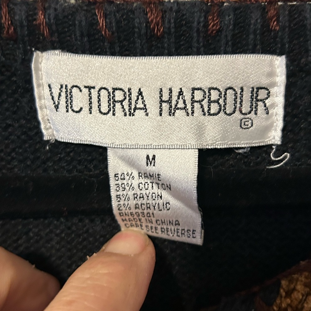 Victoria Harbour | Women's Black and Brown Sweater | Size Medium - Picture 2 of 5